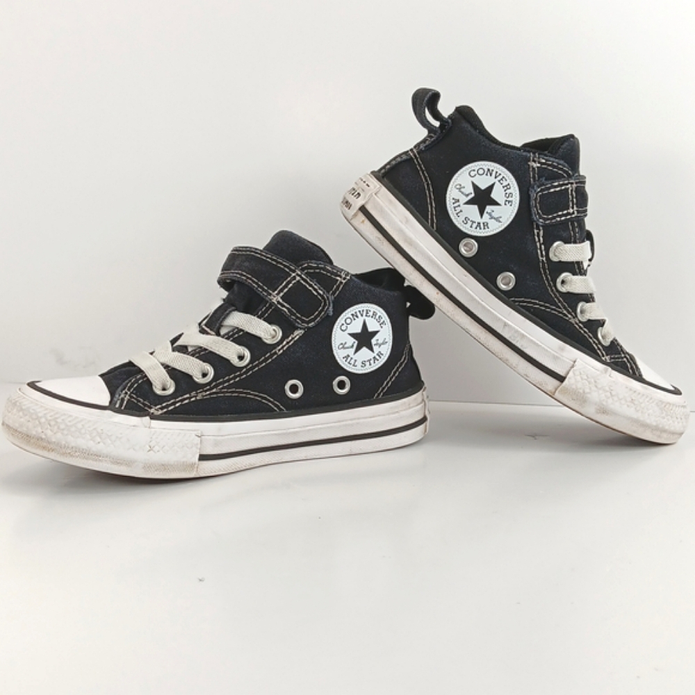Converse Chuck Taylor All Star Kids High-Top Sneakers Black White Boy's Size 12